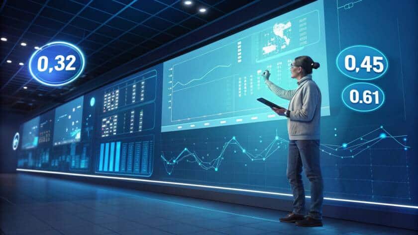 Visualisierung einer Echtzeit-Auktion im digitalen Marketing mit Gebotsblasen und AdTech-Elementen